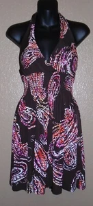 As U Wish Women’s Sundress Size S Small Halter Dress Multicolor Paisley EUC - Picture 1 of 11