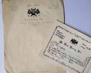 original 1950s vintage antique les skuse BTC UK tattoo card flyer & letterhead - Picture 1 of 4