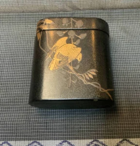 Antigua laca japonesa de la era Edo artesanía Maki-e INRO/diseño de pájaro e hiedra envío gratuito - Imagen 1 de 4