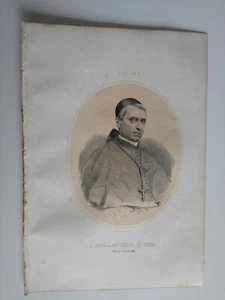 1867 Litografía Retrato Oval Lorenzo Barili Arzobispo de Tiana Nuncio Apostólico - Bild 1 von 1