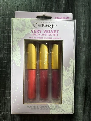 Lot Box Set Cherimoya Very Velvet Liquid Lipstick Trio SUGAR PLUM 3 Pretty Lip - Image 1 of 3