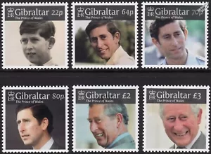 CHARLES Prince of Wales / 70th / Royalty FV £7.36 Stamp Set (2018 Gibraltar) - Picture 1 of 1