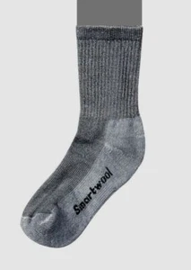 $27 Smartwool Kid's Gray Hike Wool Knit Logo Light 1-Pair Crew Sock Size L - Picture 1 of 1