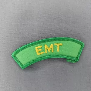EMT Rocker Tab Ribbon Emergency Medical Technician Green Yellow 3" Patch - Picture 1 of 2