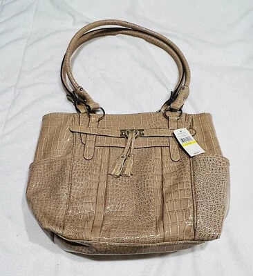 Purse Van Heusen Beige Satchel Handbag Purse. New MSRP $89 - Image 1 of 4