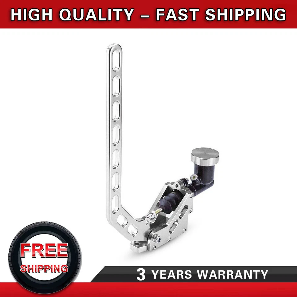 Freno de mano hidráulico de aluminio plateado freno eléctrico carreras palanca de estacionamiento kit de engranajes Foto 1 de 4