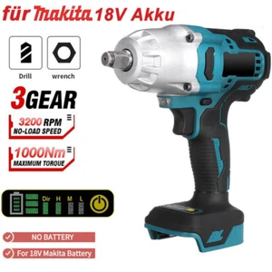 1000Nm Akku Schlagschrauber Ratschen Akkuschrauber Bürstenloser für Makita 18V - Bild 1 von 10