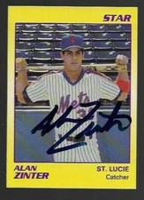 1990 Star St Lucie Mets ALAN ZINTER Signed Card autograph RC ASTROS DBACKS