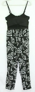 Fire Los Angeles Jumpsuit Large Black White Womens Built in Bra New - Picture 1 of 5
