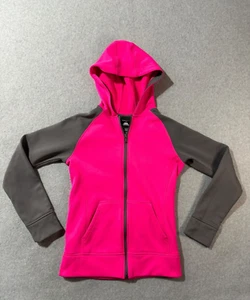 Adidas Jacket Youth Girls Size 14 Pink Full Zip Hoodie Pockets Sports - Picture 1 of 11
