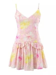 Mini Vestido Bloggers Favs Shop Liropolla-0 Rosa Floral Sin Mangas - Imagen 1 de 10
