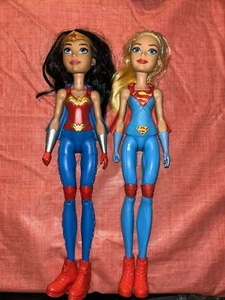 DC Super Hero Girls Action Figure Dolls 12" Super Girl and Wonder Woman - Picture 1 of 8