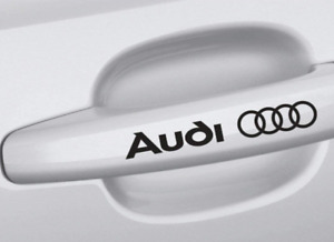 4 x Audi & Rings, Door, Handles, A1, A3, A5, Q5, Q7, Q8, TT, Decal, Stickers.  