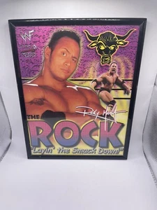 WWF 1998 Titan Sports THE ROCK Framed Photo Poster Brahma Bull-READ DESCRIPTION! - Picture 1 of 5