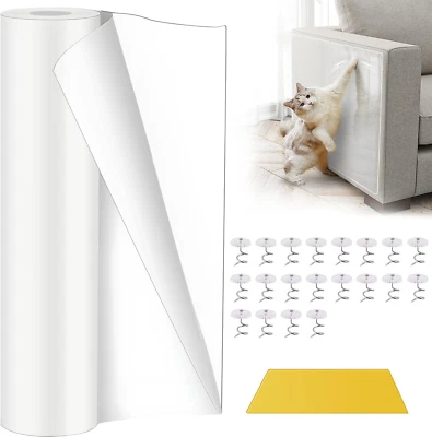 Protezione Divano Graffi Gatto, 30X500CM Antigraffio Gatto Divano, Protezione Po - Immagine 1 di 4