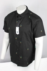 Vissla Men's Fired Up Eco Short Sleeve Button Shirt Lightweight Phantom Black - Picture 1 of 4