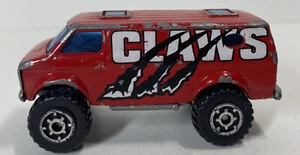 Vintage 1981 Matchbox 4X4 Chevy Van Red Claws DieCast Car Loose White Large Tire - Picture 1 of 8