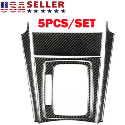 5x Carbon Fiber Gear Shift Panel Trim Set For Mercedes-Benz C Class W204 07-13 - Image 1 of 4