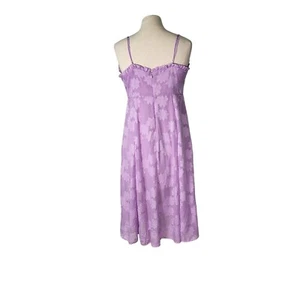 ASTR The Label Dress Womens Size L Floral A Line Ruffle Sleeveless Midi Purple - Picture 1 of 11