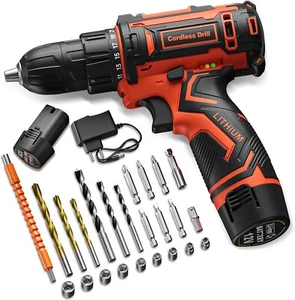 12V Bohrschrauber Set mit 2 Akkus 2.0Ah, 25Nm Drehmoment, 2-Gang + 29 Zubehör - Bild 1 von 6