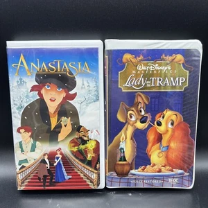 VHS Animated 2-pack Disney & 20th Century - Lady And The Tramp and Anastasia - Picture 1 of 5