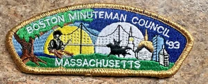 Parche de hombro CSP Boston Minuteman Council Massachusetts 1993 Boy Scout - Imagen 1 de 2