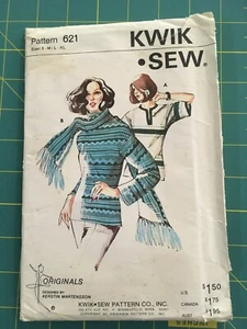 KWIK SEW Pullover Tunic Top Scarf Pattern #621 Multiple Sizes S-XL UNCUT Vintage - Picture 1 of 2