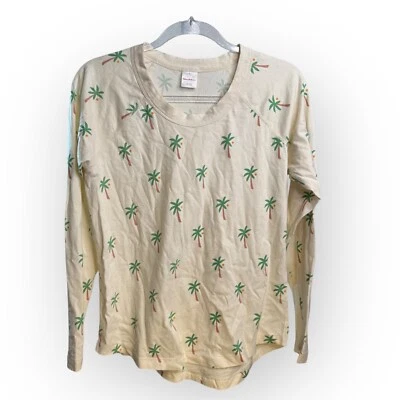 Top de algodón manga larga estampado de palmeras Hanna Andersson talla S Foto 1 de 3