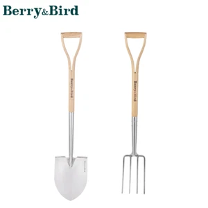 Juego de herramientas de jardín Berry&Bird jardín punta redonda pala de excavación y tenedor de excavación de jardín - Imagen 1 de 16