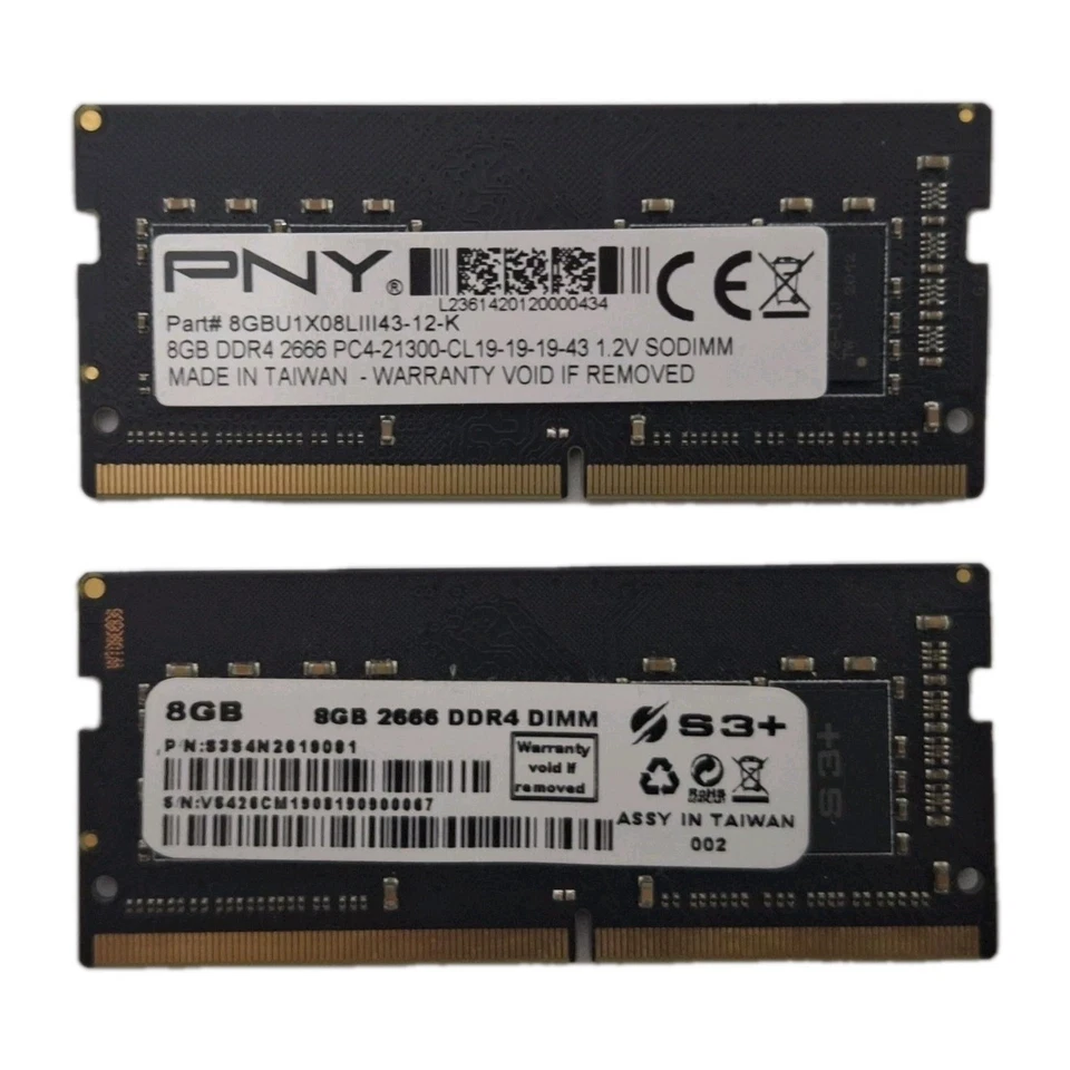 RAM DDR4 PNY 16Gb (2x8Gb) 2666 Mhz So-DIMM per laptop - notebook. - Immagine 1 di 1