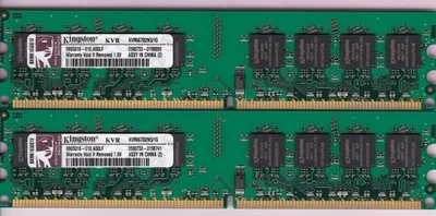 2GB 2x1GB PC2 5300 DDR2-667 KVR667D2N5/1G KINGSTON RAM MEMORY KIT KINGSTON CHIPS - Image 1 of 4