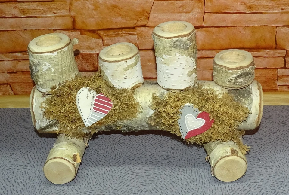 Advent - Kerzenhalter, Birkenholz, rustikal - Bild 1 von 1