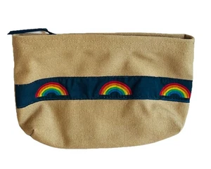 VTG 70s Rainbow Small Canvas Zipper Bag Purse Pouch Custom Made Bags By Barbara - Picture 1 of 8