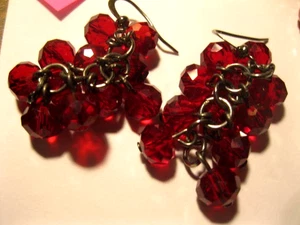 JOYERÍA VINTAGE - PENDIENTES - ARAÑA ROJA - Imagen 1 de 1