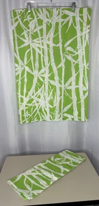 SET OF TWO 1970's VTG WAMSUTTA BAMBOO Green & White Standard Pillowcase Pair MCM - Picture 1 of 5