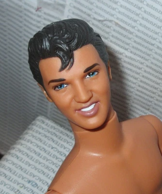 J385) NUDE KEN MATTEL ELVIS PRESLEY RAVEN ARTICULATED CELEBRITY DOLL FOR OOAK - Image 1 of 4