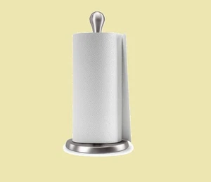 Umbra Tug Modern Nickel Stand Up Paper Towel Holder Easy One Handed Tear - Picture 1 of 8