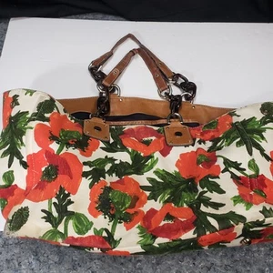 Milly Essex Gorgeous Floral Canvas Tote Convertible Bag Fashion Bag  - Picture 1 of 15
