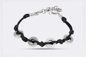 8,5" Bvlgari 925 Silber Logo Scheibe Armband (13,23 g.) - Bild 1 von 3