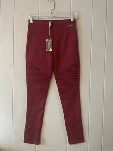 NUEVO CON ETIQUETAS Leggings Matilda Jane Talla 14 Borgoña Corazón a Corazón Isabella Gamuza Moto - Imagen 1 de 9