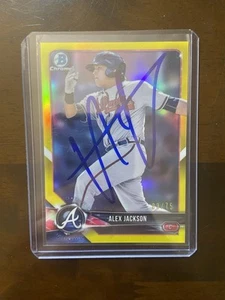Alex Jackson Signed IP Auto 2018 Bowman Orioles #BCP9 Yellow Refractor /75 - Picture 1 of 2