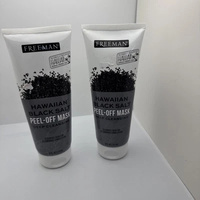 Lot 2 FREEMAN PEEL-OFF GEL MASK Hawaiian Black Salt Pore Cleansing 6 oz - Image 1 of 4