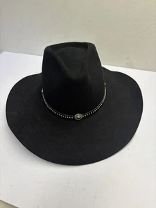 Vintage Resistol Bradford Western Black Size 7 Cowboy Hat Wool USA Used - Picture 1 of 10
