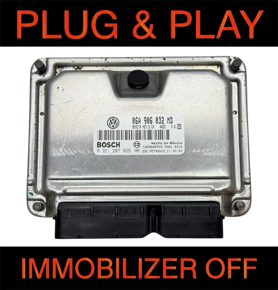 2003-2004 Volkswagen Golf 2.0L Engine Computer ECU ECM 06A906032MD PROGRAMMED - Image 1 of 4