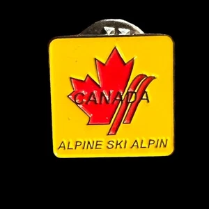 Vintage Kanada Alpin Ski Pin Skifahren Rennen Ahornblatt Revers Mütze - Bild 1 von 8