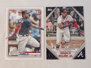 2019 & 2020 RONALD ACUNA JR TOPPS HIGH FIVE #RA-25 & BOWMAN #27. ATLANTA BRAVES  - Picture 1 of 5