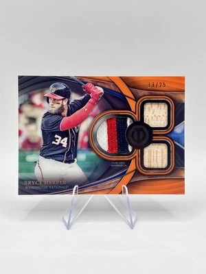 2018 TOPPS TRIBUTE BRYCE HARPER ORANGE REFRACTOR  /25 GAME WORN PATCH/BAT/BAT - Image 1 of 4