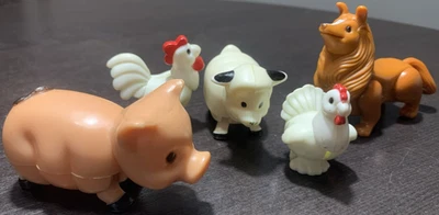 Винтажный Playskool Playmates Маленькие Люди Фермерские Животные Игрушечные Фигурки Лот товаров Собака Свинья - Изображение 1 из 4