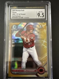 2022 Bowman Chrome Draft SAL STEWART gold refractor 19/50 RC CSG 9.5 - Bild 1 von 2