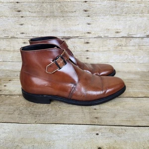 Vtg O’Sullivan Boots Mens Sz 8D Brown Leather Ankle Chukka Strap Buckle Shoes - Picture 1 of 15